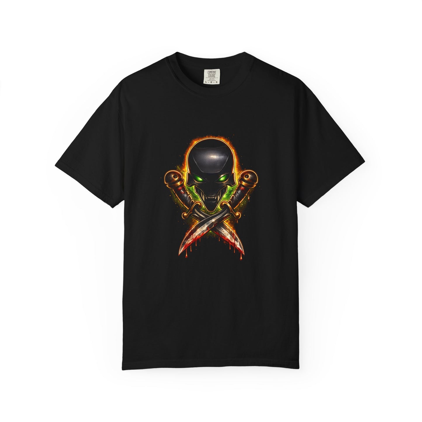 Alien Skull Crossed Knives T-Shirt — Sci‑Fi Horror Graphic Tee