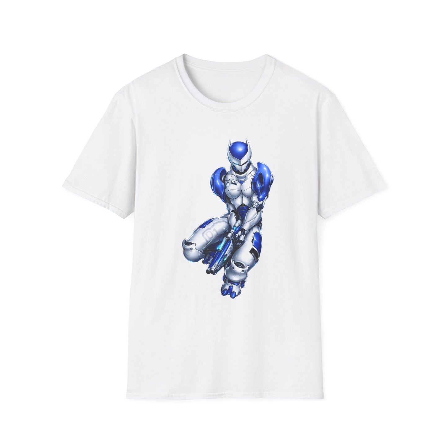 IRON POSSE Blue Mech Warrior - Unisex Softstyle T-Shirt