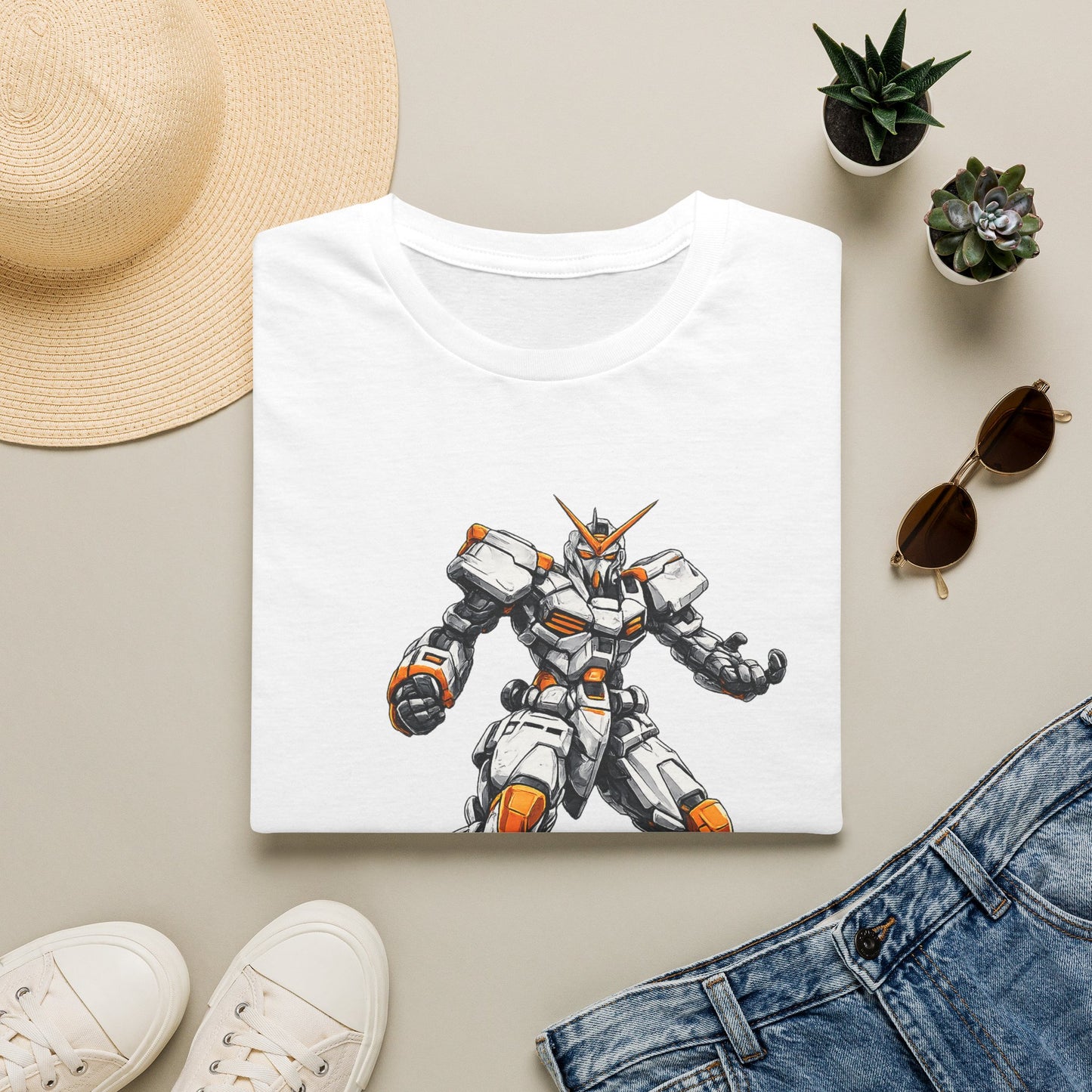Mecha Graphic Tee — 'Gunpla Unc.' Anime Robot Tee