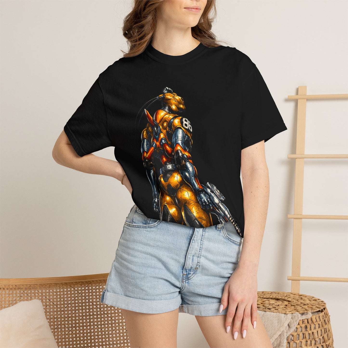 Sci‑Fi Soldier Graphic T‑Shirt — Armored Alien with Blaster