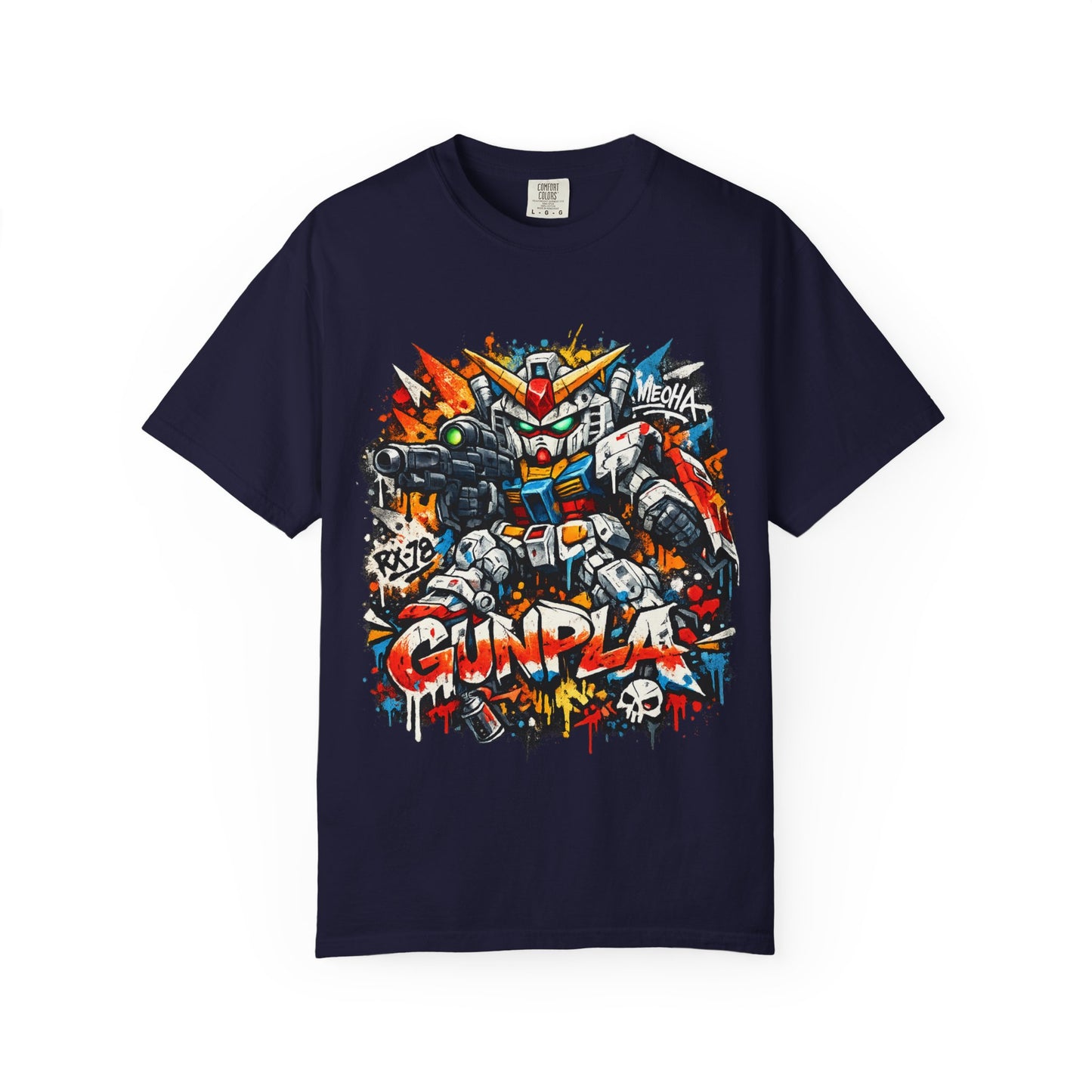 Gunpla Street Art Robot T-Shirt — Colorful Mecha Gundam Graphic Tee