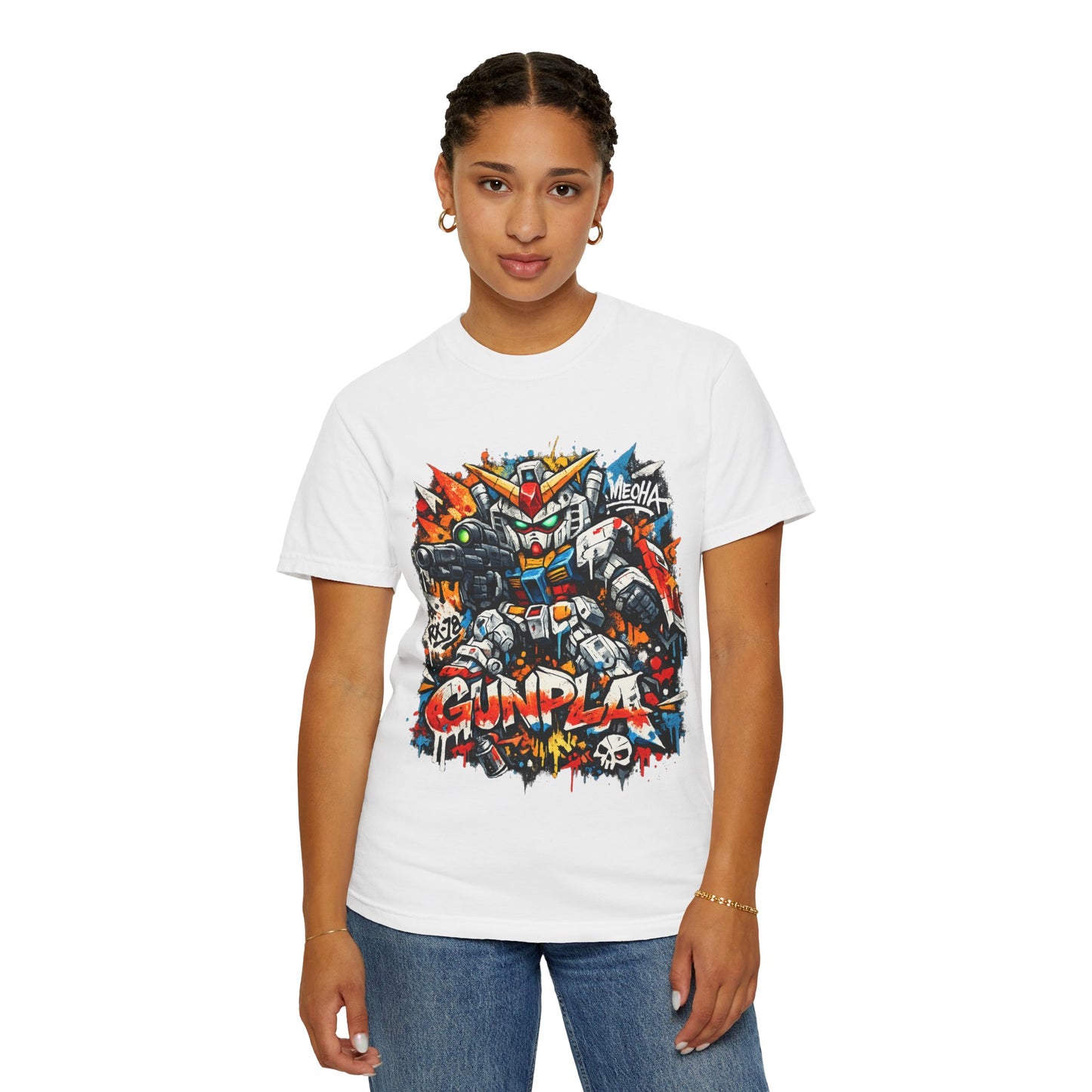 Gunpla Street Art Robot T-Shirt — Colorful Mecha Gundam Graphic Tee