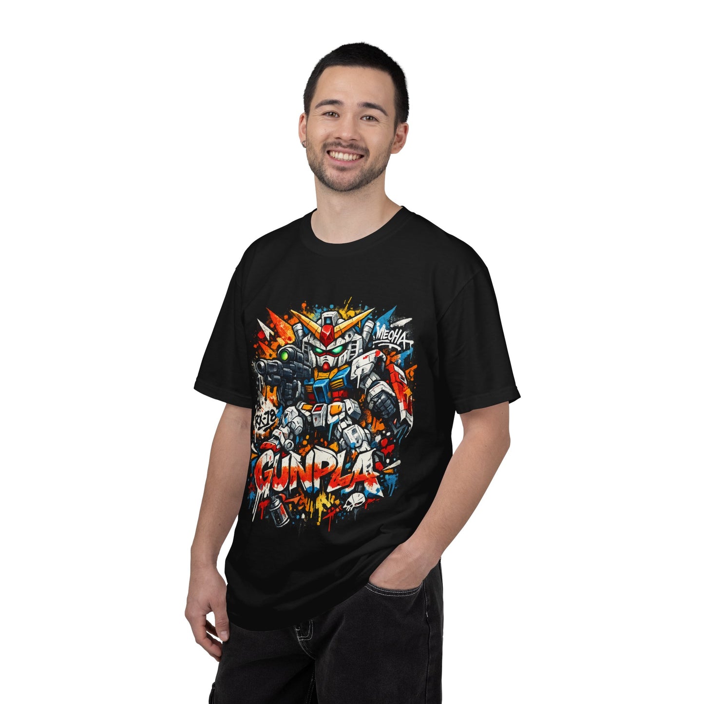 Gunpla Street Art Robot T-Shirt — Colorful Mecha Gundam Graphic Tee
