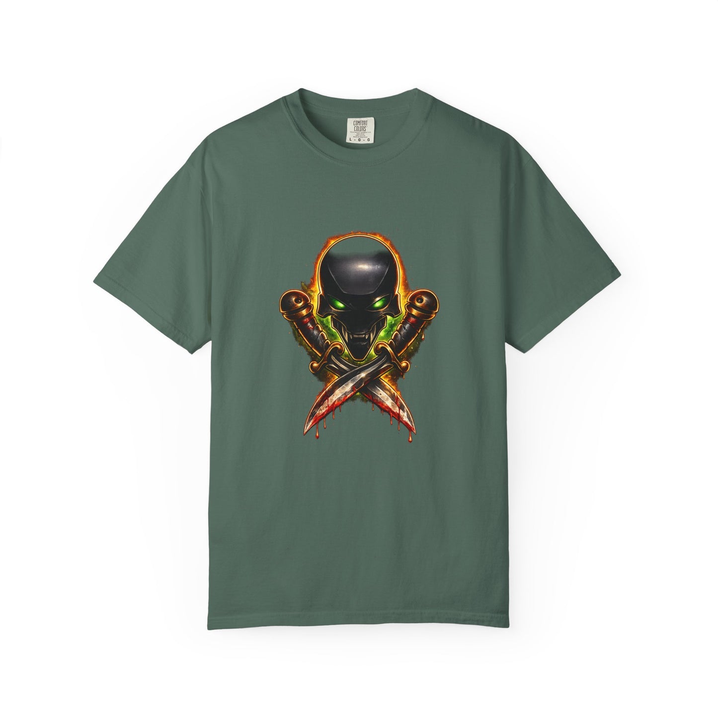 Alien Skull Crossed Knives T-Shirt — Sci‑Fi Horror Graphic Tee