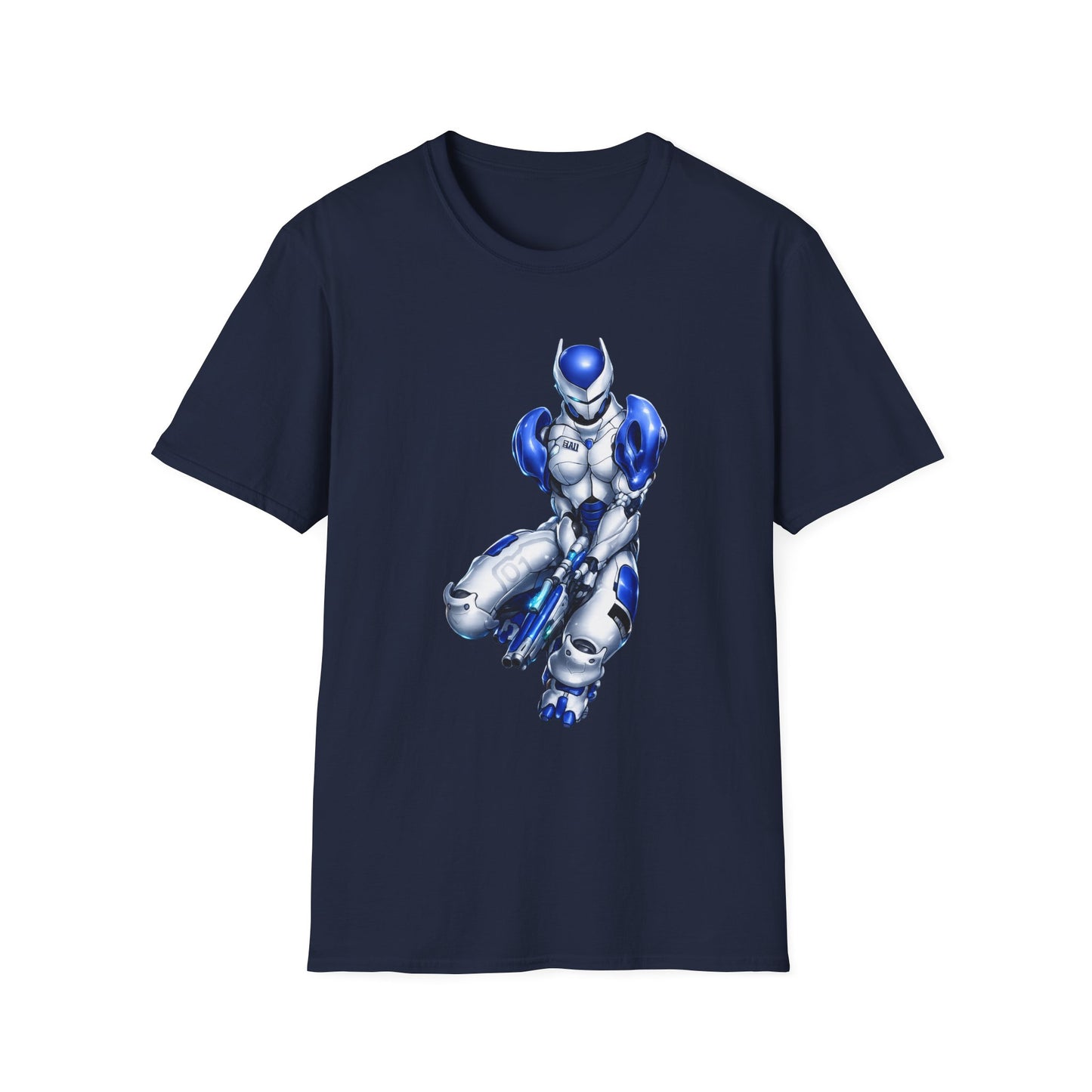 IRON POSSE Blue Mech Warrior - Unisex Softstyle T-Shirt