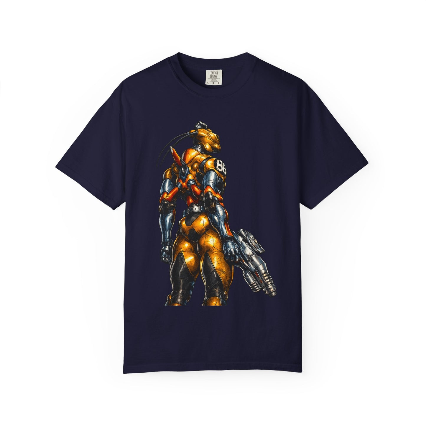 Sci‑Fi Soldier Graphic T‑Shirt — Armored Alien with Blaster