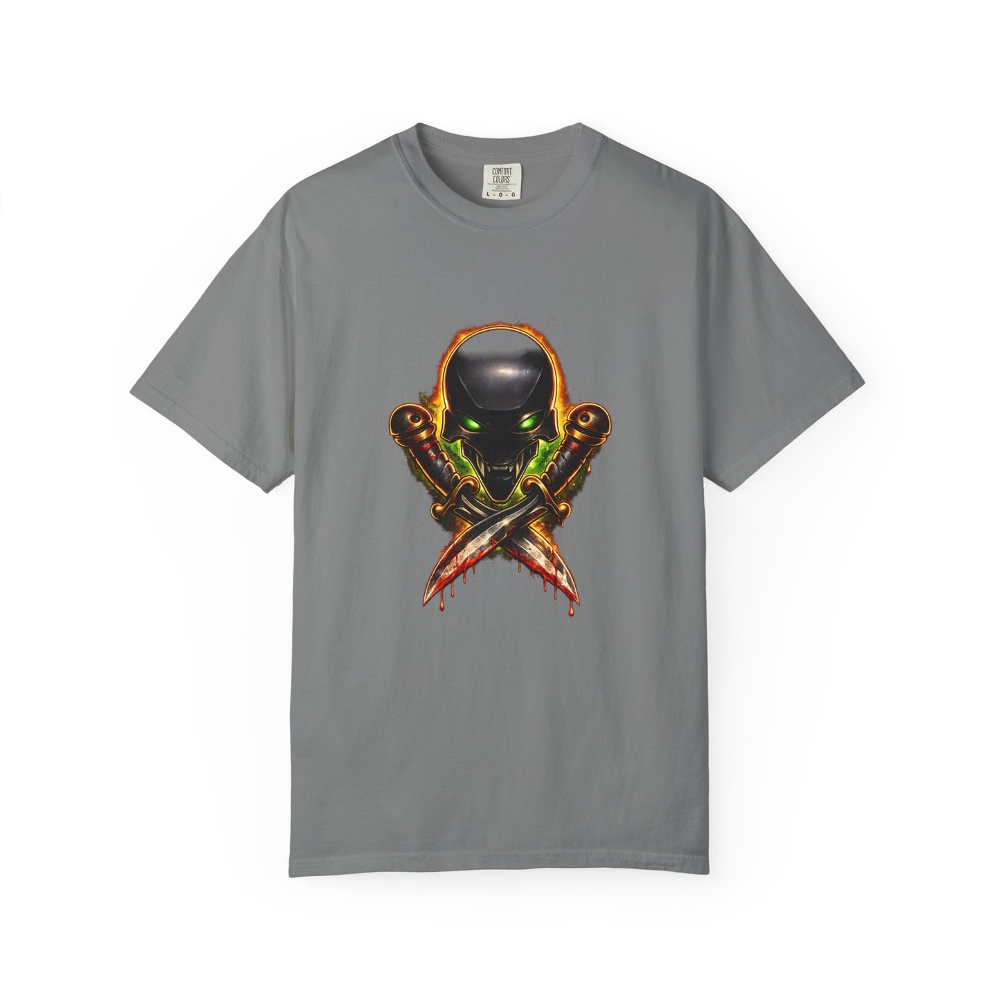 Alien Skull Crossed Knives T-Shirt — Sci‑Fi Horror Graphic Tee