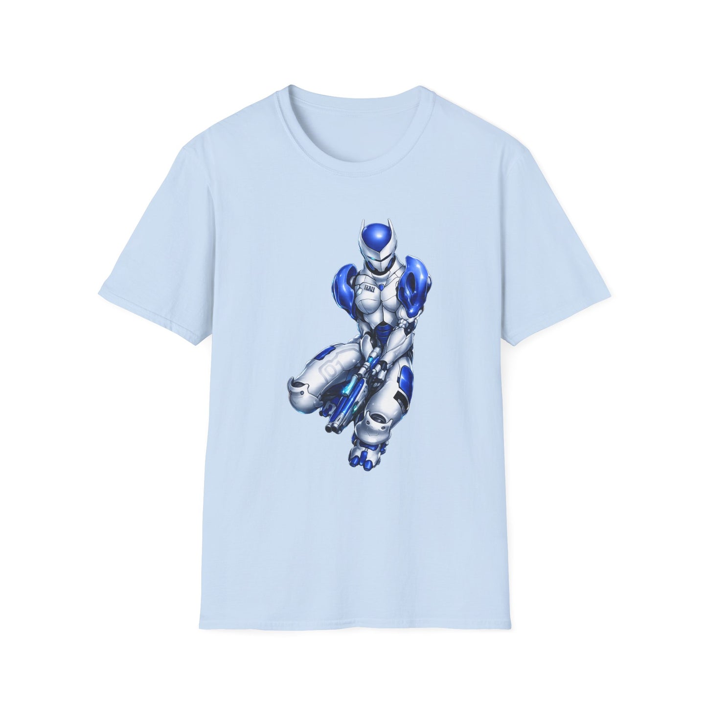 IRON POSSE Blue Mech Warrior - Unisex Softstyle T-Shirt