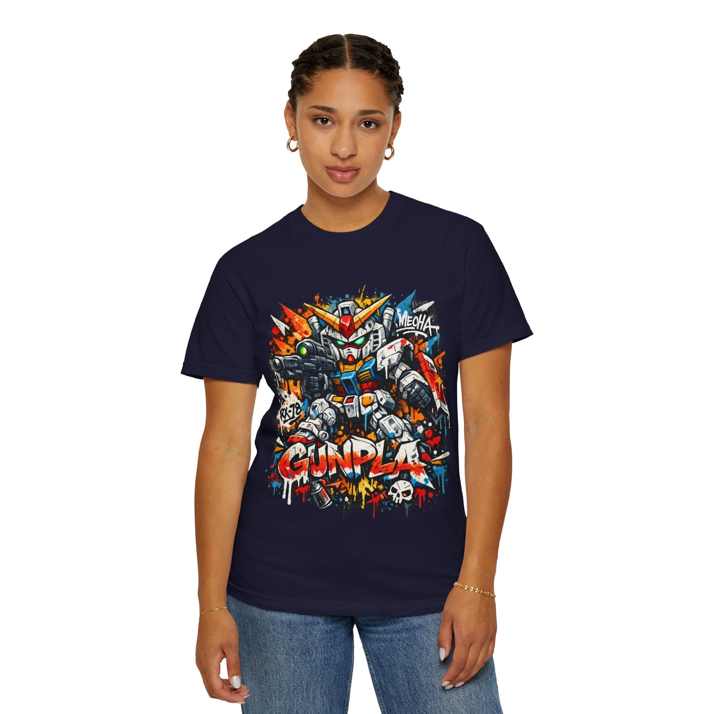 Gunpla Street Art Robot T-Shirt — Colorful Mecha Gundam Graphic Tee