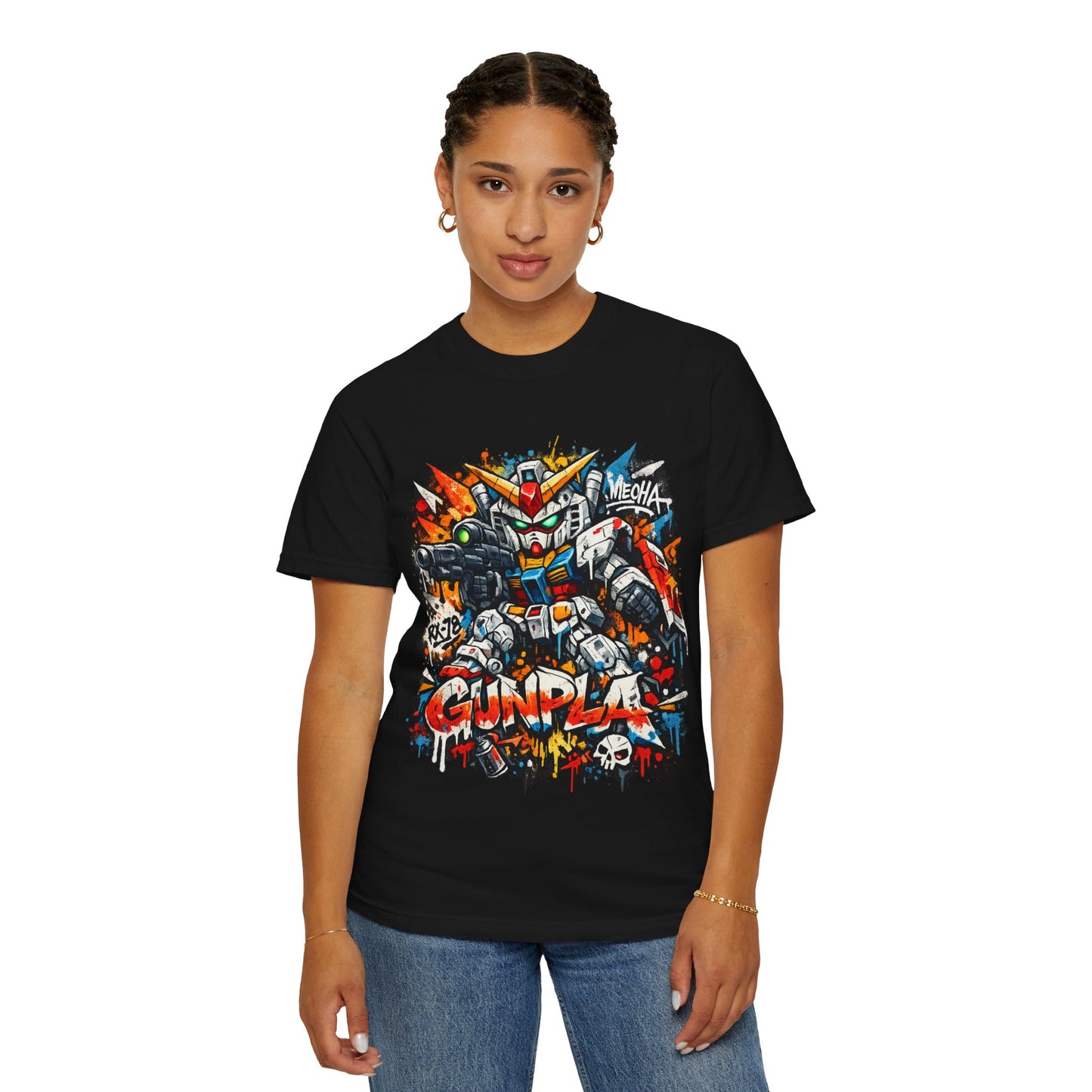 Gunpla Street Art Robot T-Shirt — Colorful Mecha Gundam Graphic Tee