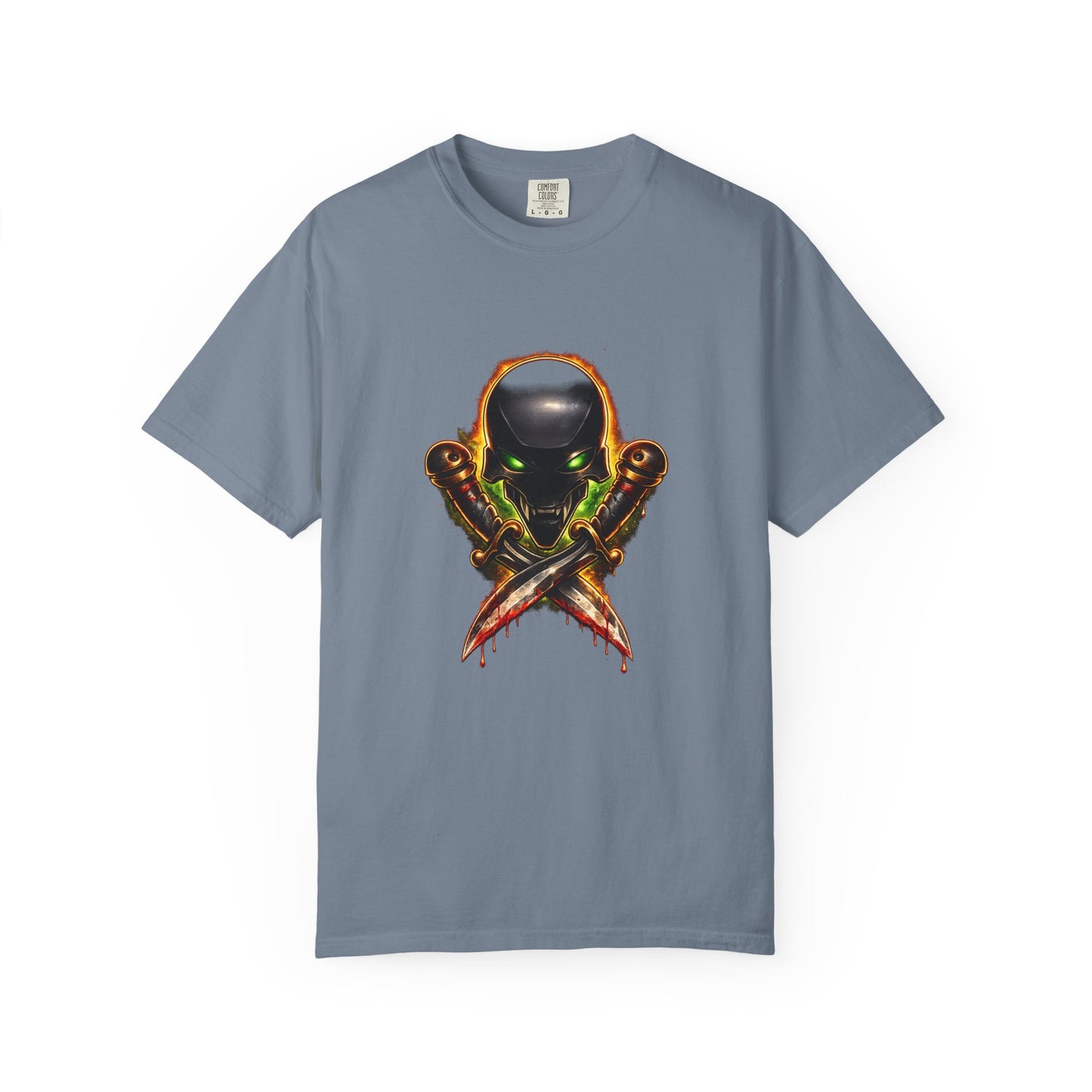 Alien Skull Crossed Knives T-Shirt — Sci‑Fi Horror Graphic Tee