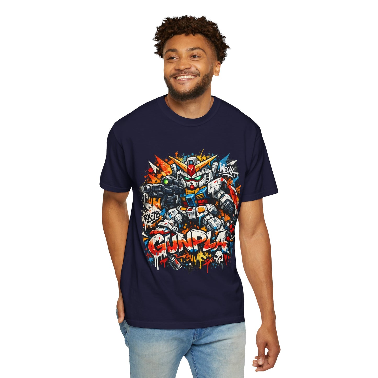 Gunpla Street Art Robot T-Shirt — Colorful Mecha Gundam Graphic Tee