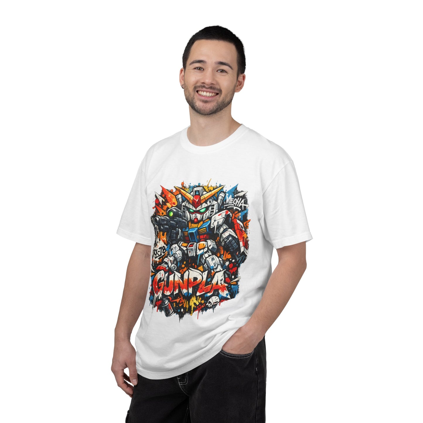 Gunpla Street Art Robot T-Shirt — Colorful Mecha Gundam Graphic Tee