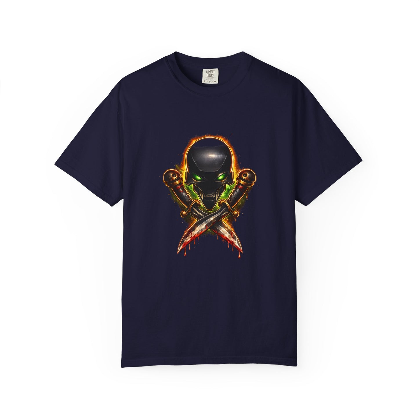 Alien Skull Crossed Knives T-Shirt — Sci‑Fi Horror Graphic Tee