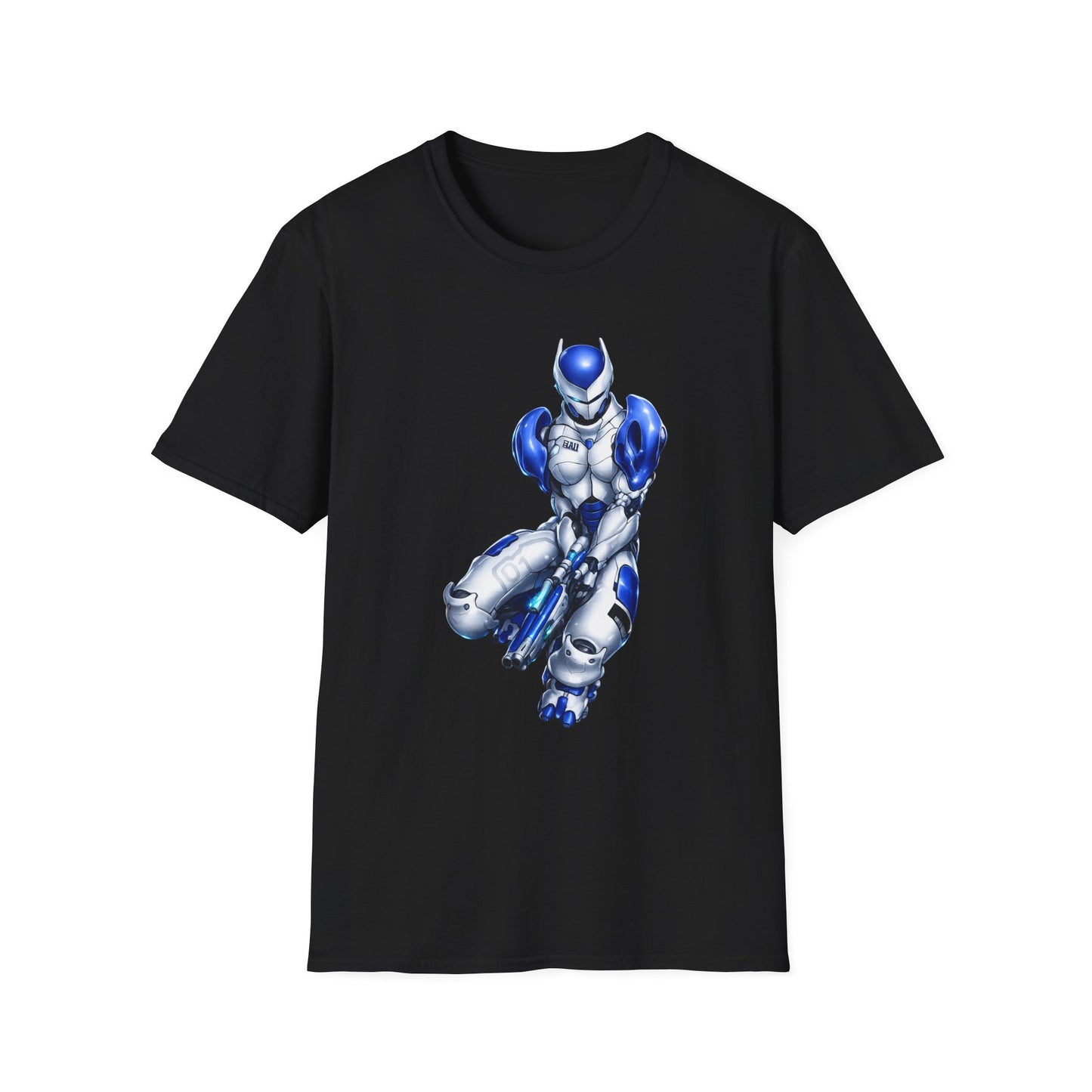 IRON POSSE Blue Mech Warrior - Unisex Softstyle T-Shirt