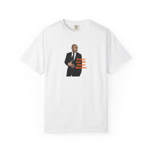 Comedian JerroldB — "Funny For No Damn Reason" Suit Portrait Tee