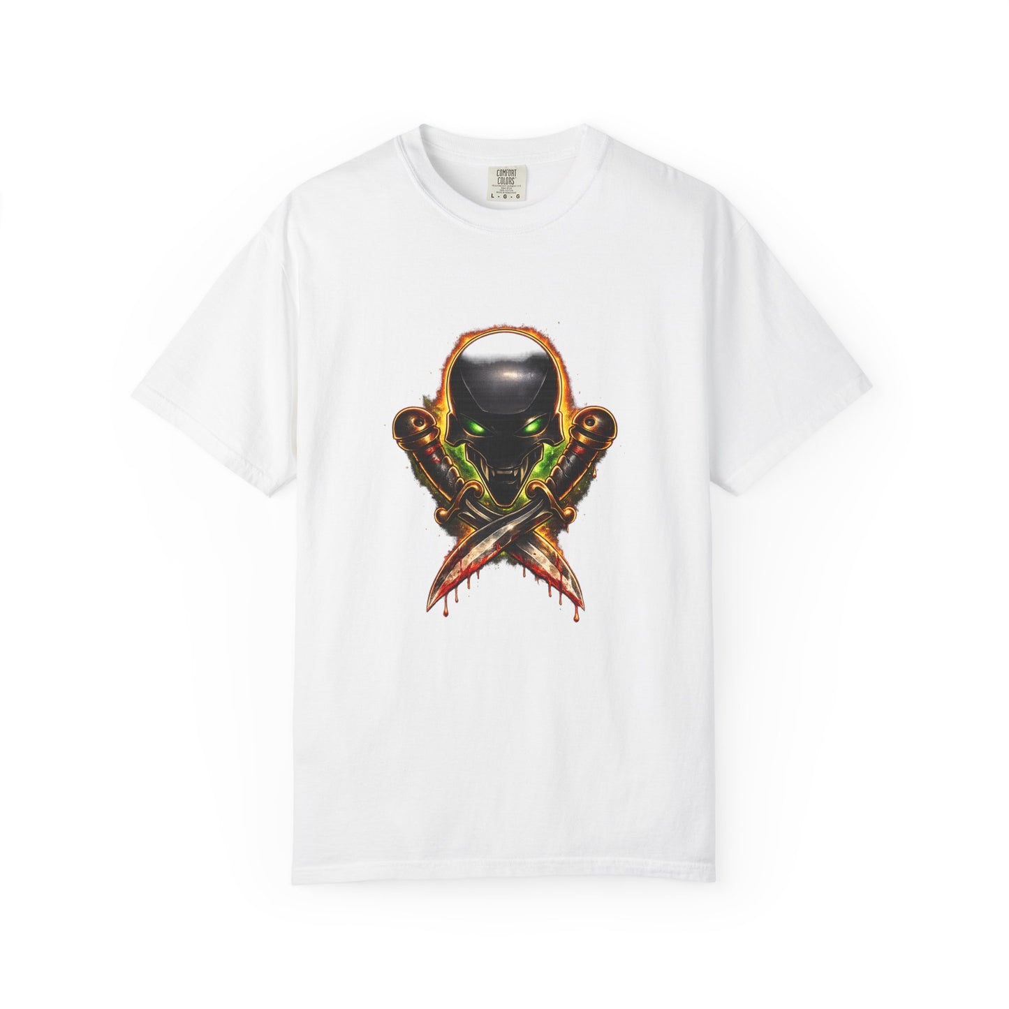 Alien Skull Crossed Knives T-Shirt — Sci‑Fi Horror Graphic Tee
