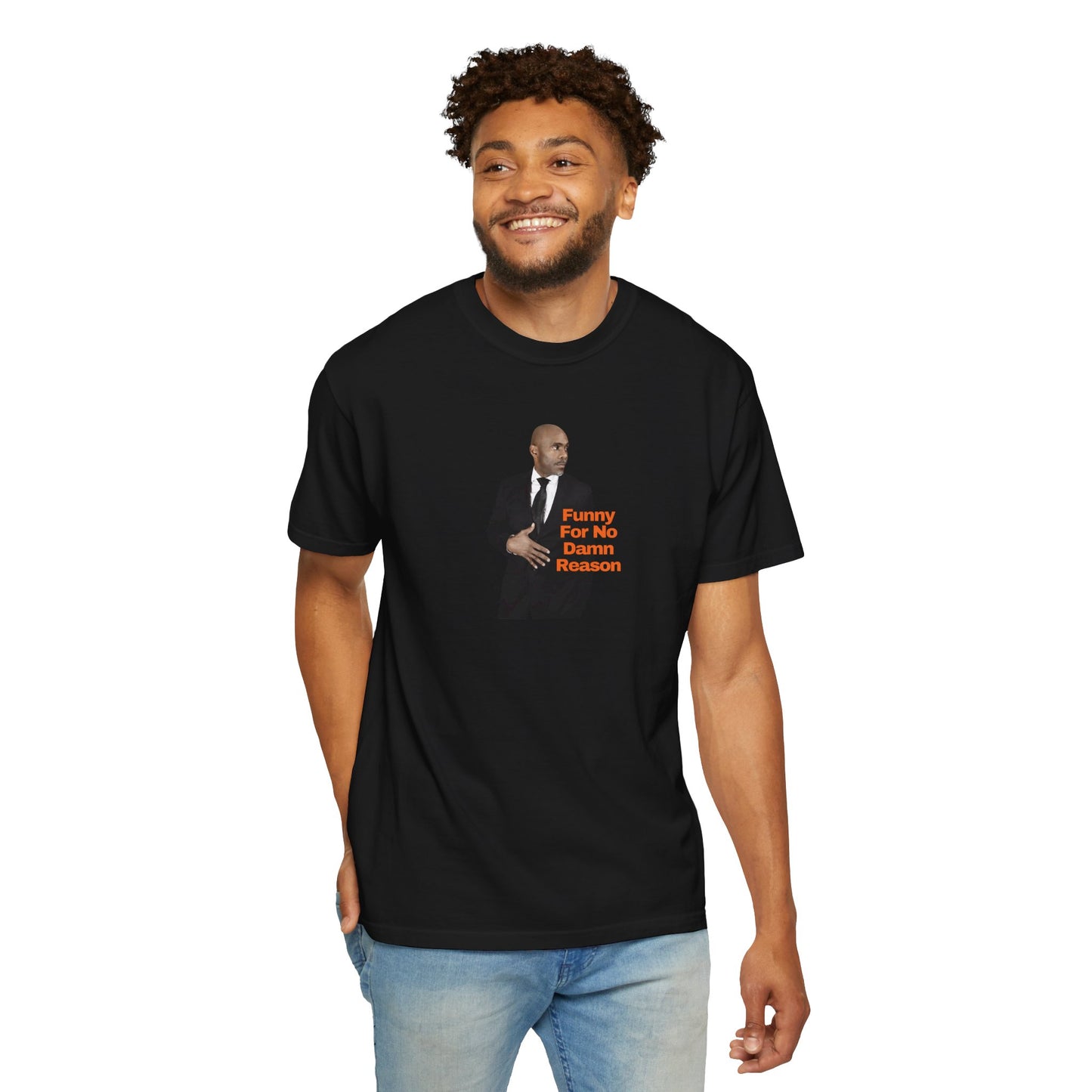 Comedian JerroldB — "Funny For No Damn Reason" Suit Portrait Tee